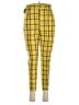 Missguided 100% Polyester Plaid Yellow Casual Pants Size 8 - photo 1