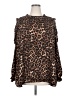 Cupio 100% Polyester Animal Print Brown Long Sleeve Blouse Size 2X - photo 1