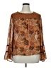 Jolt 100% Polyester Brown Long Sleeve Blouse Size XL - photo 1