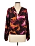 Nine West 100% Polyester Marled Burgundy Long Sleeve Blouse Size L - photo 1
