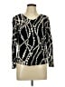 CAbi 100% Cotton Print Black Pullover Sweater Size L - photo 1