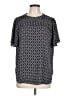 Ann Taylor 100% Polyester Black Short Sleeve Top Size L - photo 1