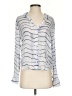Bella Dahl 100% Rayon Stripes Silver Long Sleeve Blouse Size S - photo 1
