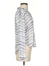 Bella Dahl 100% Rayon Stripes Silver Long Sleeve Blouse Size S - photo 4