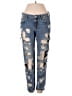 Zara Hearts Blue Jeans Size 4 - photo 1