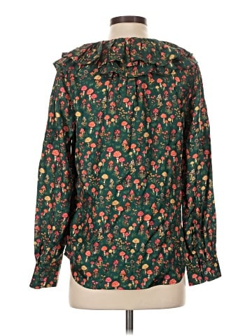 J.Crew Collection Long Sleeve Silk Top (view 2)
