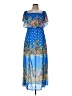 Jealous Tomato 100% Polyester Paisley Blue Casual Dress Size M - photo 1
