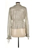 Line & Dot 100% Polyester Silver Long Sleeve Blouse Size M - photo 2