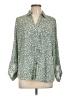 The Limited 100% Polyester Print Green 3/4 Sleeve Blouse Size L - photo 1