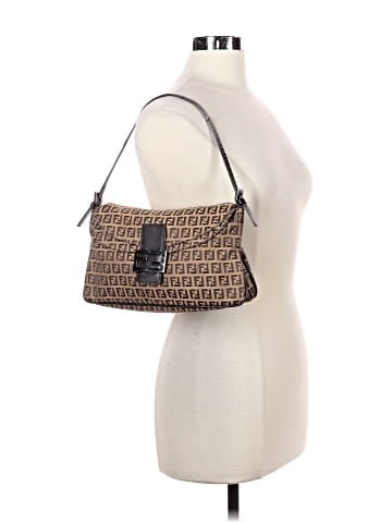 Fendi Zucchino Canvas and Leather Shoulder Bag (view 2)