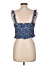 Motel 100% Viscose Blue Sleeveless Blouse Size L - photo 2