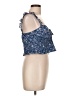 Motel 100% Viscose Blue Sleeveless Blouse Size L - photo 4