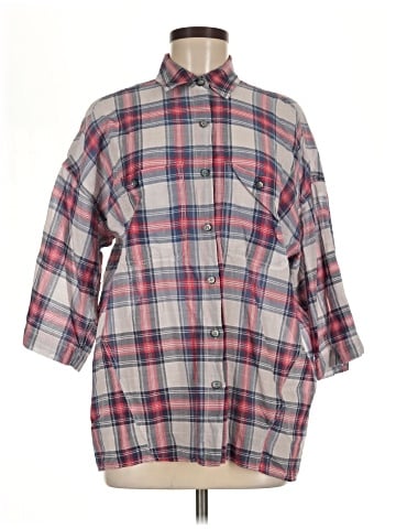 Max Studio 3/4 Sleeve Button-Down Shirt (view 1)