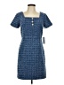 CeCe 100% Polyester Tweed Blue Casual Dress Size 10 - photo 1