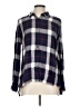 Como Vintage 100% Rayon Plaid Blue 3/4 Sleeve Blouse Size L - photo 1