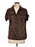 Cato Brown Short Sleeve Blouse Size L - photo 1