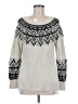 Knox Rose Chevron-herringbone Ivory Pullover Sweater Size M - photo 1