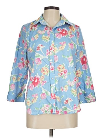 Chaps 3/4 Sleeve Button-Down Shirt (view 1)