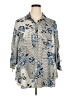 Sara Michelle Floral Blue 3/4 Sleeve Button-Down Shirt Size 2X (estimated) - photo 1