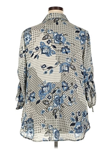 Sara Michelle 3/4 Sleeve Button-Down Shirt (view 2)