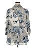 Sara Michelle Floral Blue 3/4 Sleeve Button-Down Shirt Size 2X (estimated) - photo 2