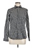Foxcroft Houndstooth Black Long Sleeve Blouse Size 6 - photo 1