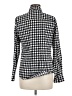 Foxcroft Houndstooth Black Long Sleeve Blouse Size 6 - photo 2