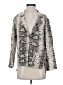 Elizabeth and James 100% Silk Animal Print Snake Print Gray Silver Jacket Size XS - photo 1