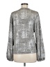 By Anthropologie Metallic Silver Long Sleeve Blouse Size M - photo 2