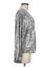 By Anthropologie Metallic Silver Long Sleeve Blouse Size M - photo 4
