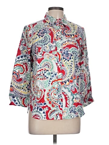 Chaps 3/4 Sleeve Blouse (view 1)
