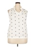 Crown & Ivy 100% Polyester Polka Dots Ivory Sleeveless Blouse Size XXL - photo 1