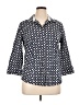 Talbots Polka Dots Blue 3/4 Sleeve Button-Down Shirt Size 16 - photo 1