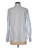 Jaclyn Smith 100% Cotton Checkered-gingham Blue Long Sleeve Button-Down Shirt Size M - photo 2