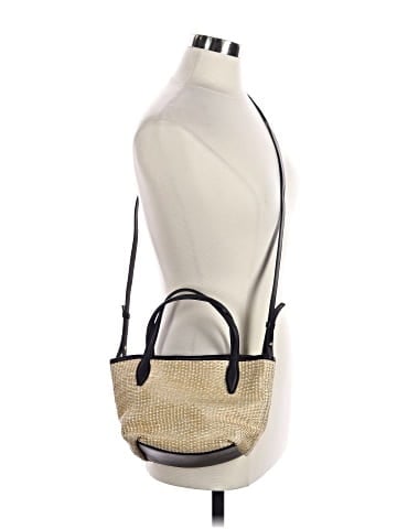Madewell The Mini Shopper Tote in Leather-Trimmed Straw (view 2)