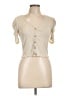 Almost Famous Ivory Short Sleeve Top Size L - photo 1