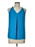 Banana Republic 100% Polyester Blue Sleeveless Blouse Size Lg Petite - photo 1