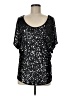 Remain 100% Viscose Stars Black Silver Short Sleeve Top Size M - photo 1
