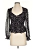 Intermix 100% Silk Floral Black 3/4 Sleeve Silk Top Size 4 - photo 1