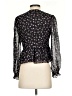 Intermix 100% Silk Floral Black 3/4 Sleeve Silk Top Size 4 - photo 2