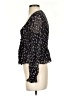 Intermix 100% Silk Floral Black 3/4 Sleeve Silk Top Size 4 - photo 5