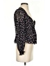 Intermix 100% Silk Floral Black 3/4 Sleeve Silk Top Size 4 - photo 4
