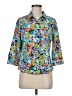 Christopher & Banks 100% Polyester Floral Blue 3/4 Sleeve Blouse Size M (petite) - photo 1
