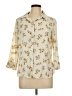 Covington 100% Polyester Floral Ivory 3/4 Sleeve Blouse Size L - photo 1