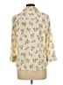 Covington 100% Polyester Floral Ivory 3/4 Sleeve Blouse Size L - photo 2