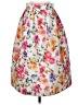 R + J 100% Polyester Floral White Casual Skirt Size S - photo 1