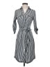 Mlle Gabrielle Stripes Gray Casual Dress Size S - photo 1