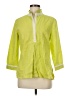 Neiman Marcus Yellow 3/4 Sleeve Button-Down Shirt Size M - photo 1