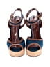 Sergio Rossi Color Block Blue Wedges Size EU 37 1/2 - photo 2