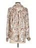 Q2 100% Polyester Paisley Ivory Long Sleeve Blouse Size S - photo 2